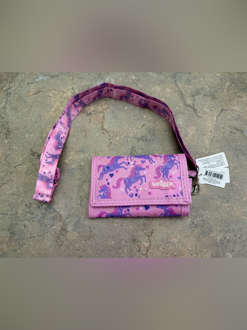 Pink Unicorn Kids Wallet with Detachable Strap
